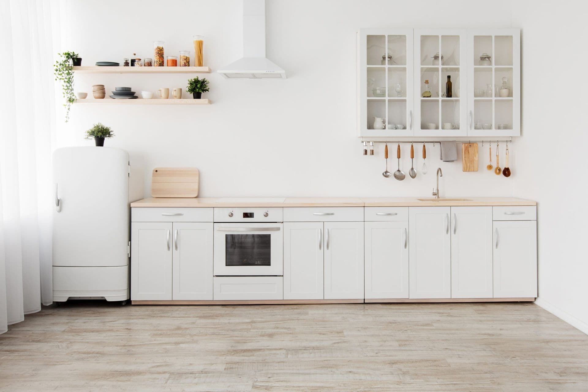 white cabinets