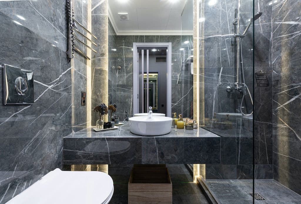 black marble bathroom