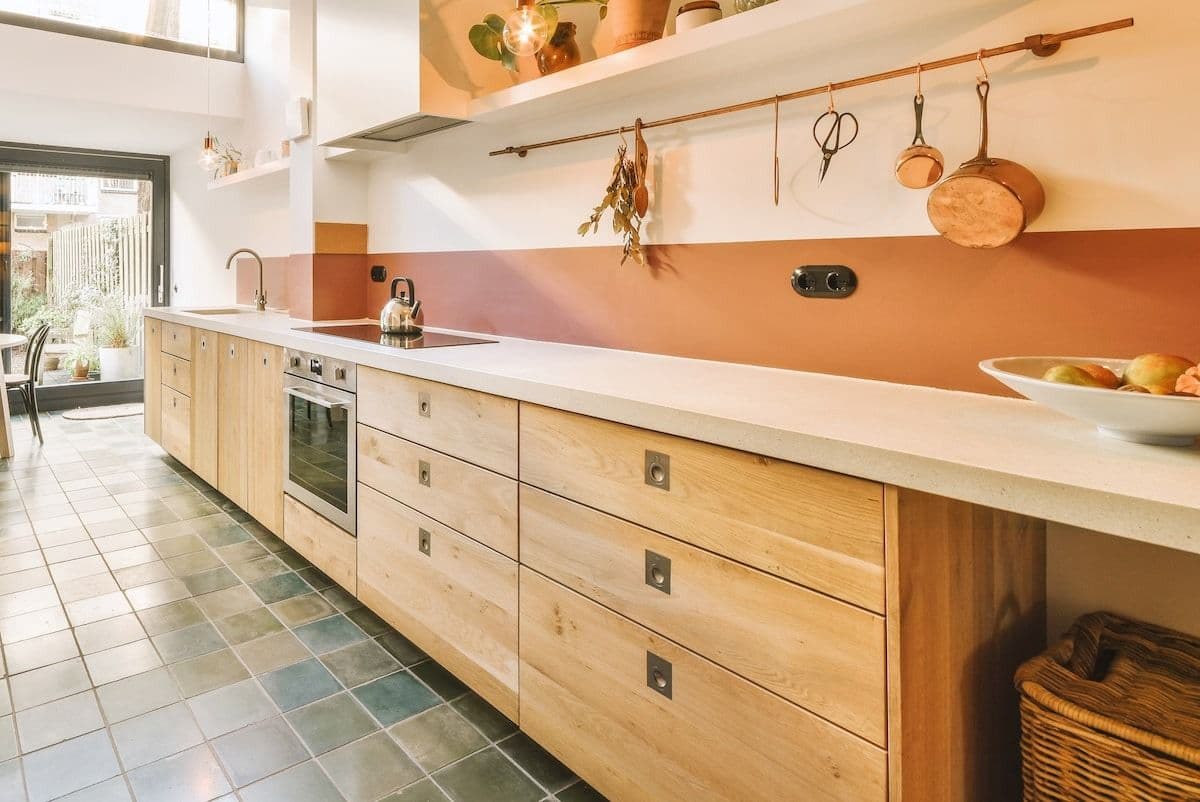 wood cabinets