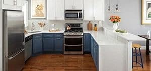 blue cabinets