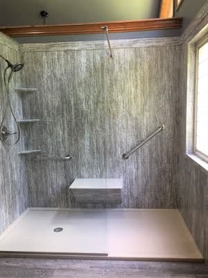 shower grey marble