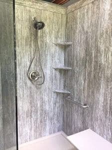 grey marble shower