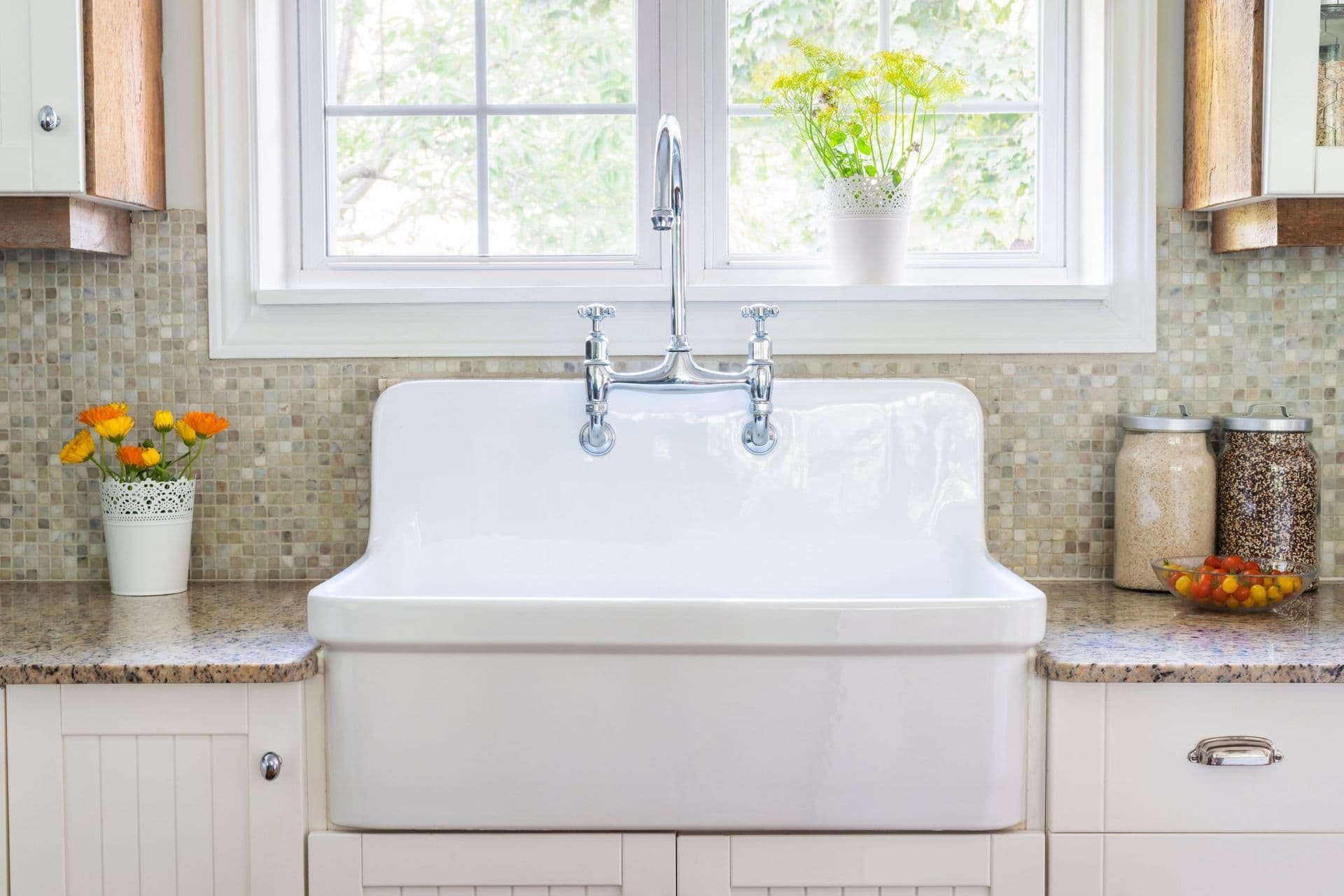 white sink kitchen
