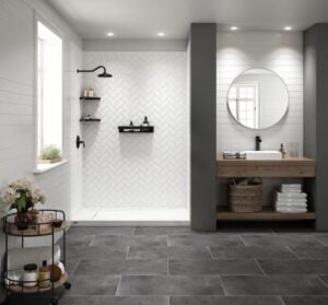 Walk-in shower from bathroom remodel in Sprinfield
