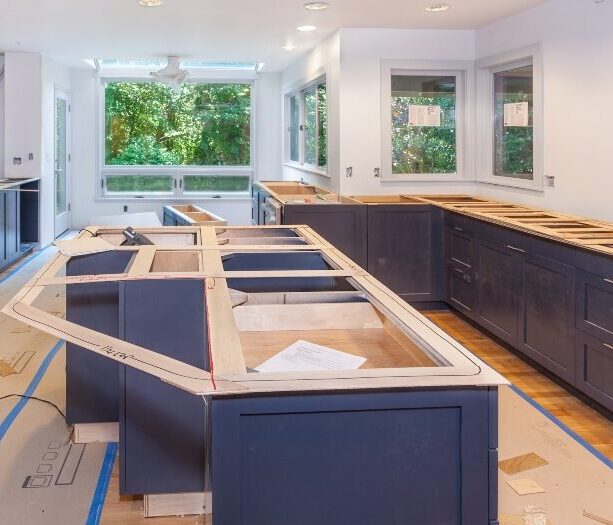 A kitchen remodel in process