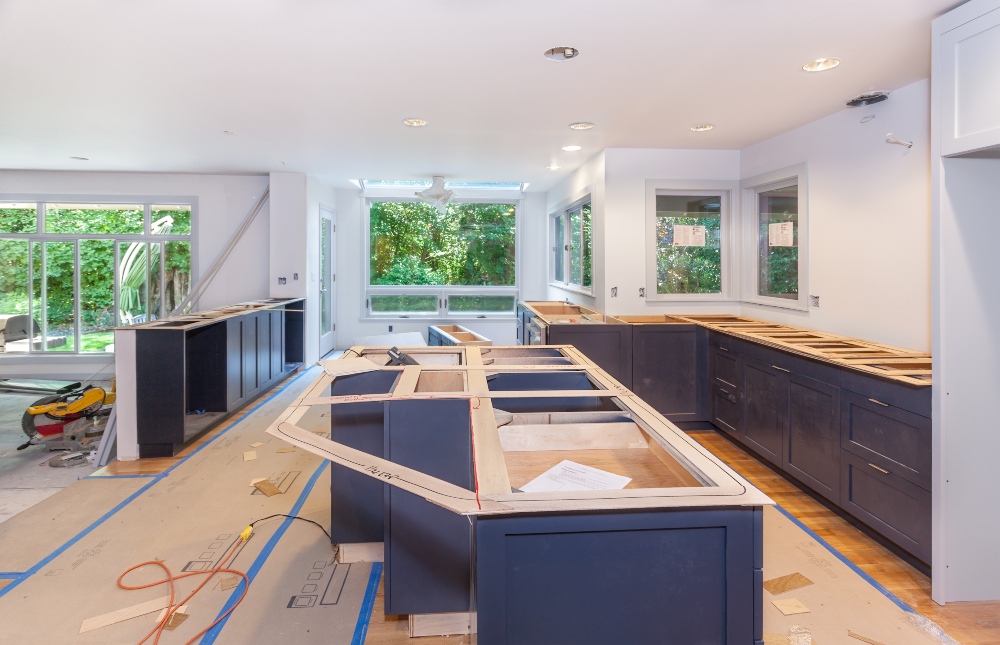 A kitchen remodel in process