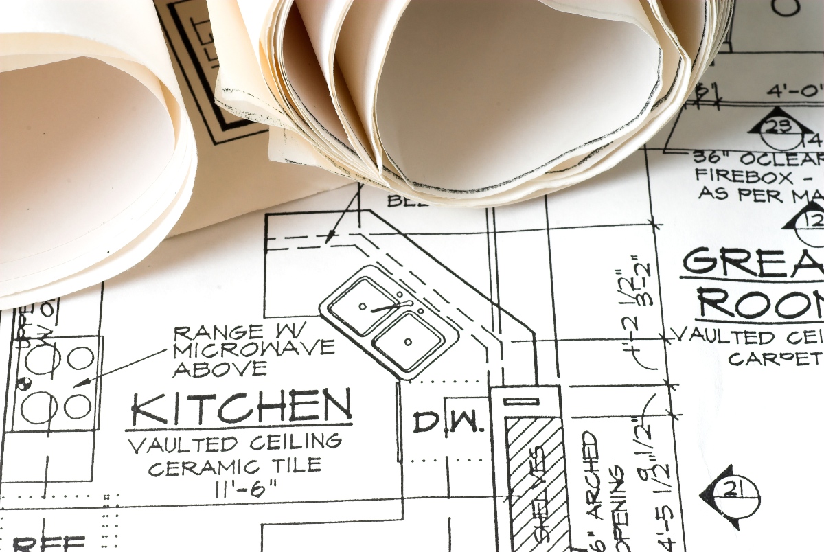 A kitchen remodel floor plan