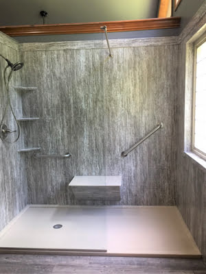 shower grab bar and seat