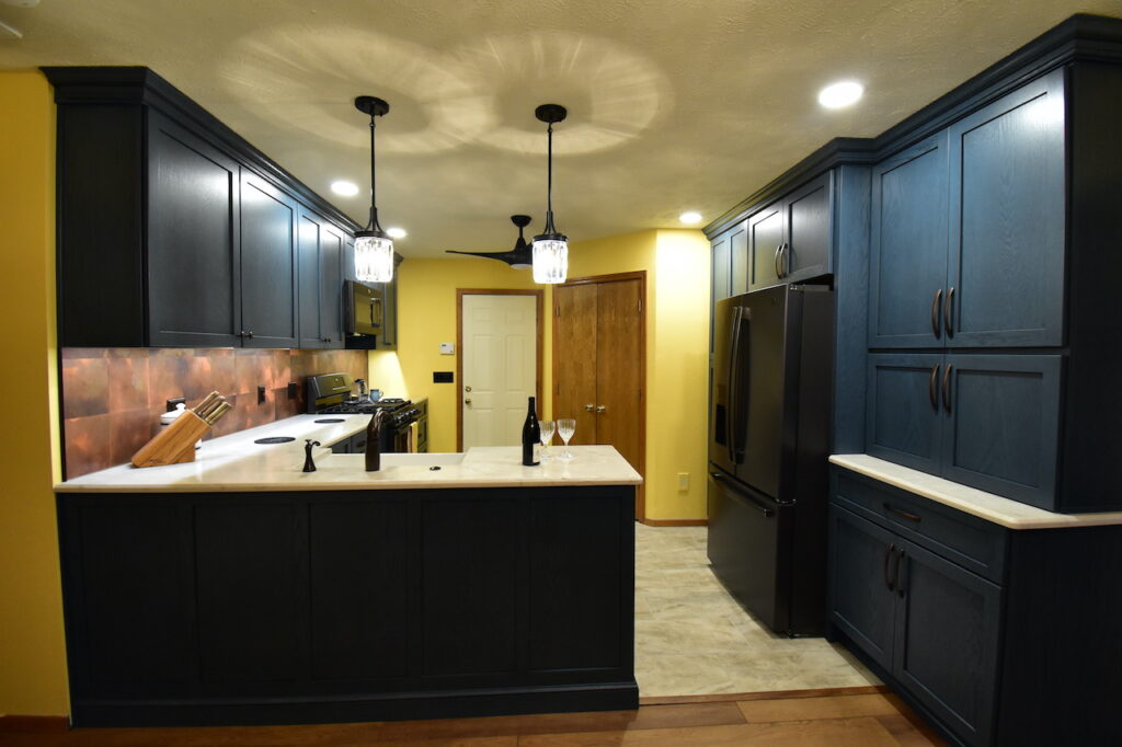 Explore kitchen design in Springfield, MO with blue cabinetry