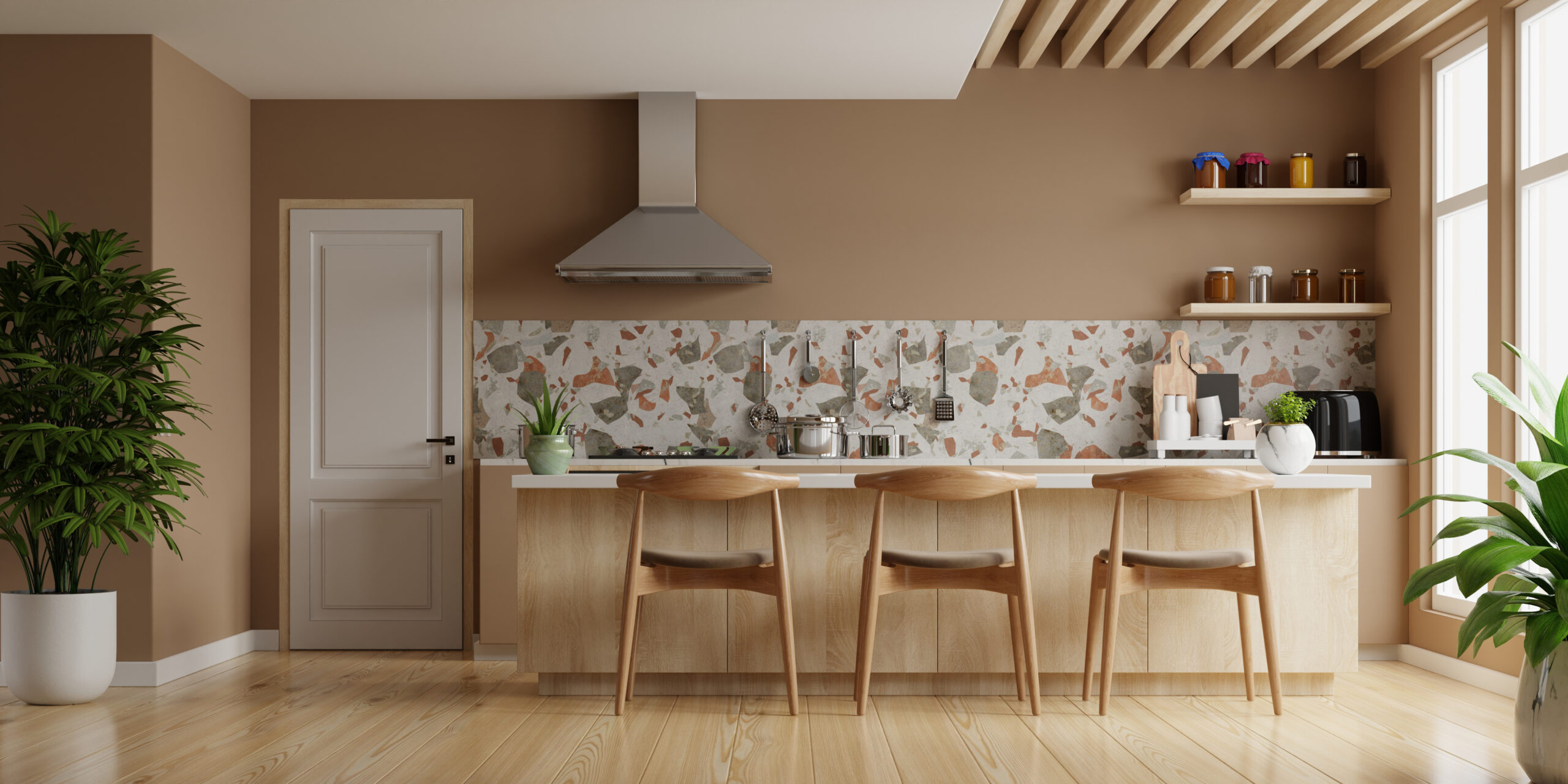 Minimalist single-wall kitchen