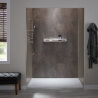 Earth shower with shelf