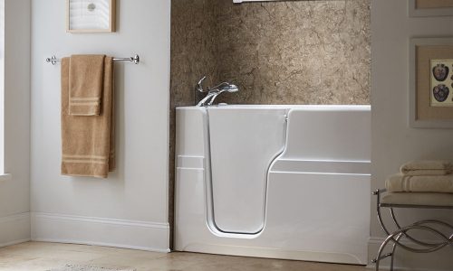 Newly installed walk-in tub for a home in Waynesville, MO.